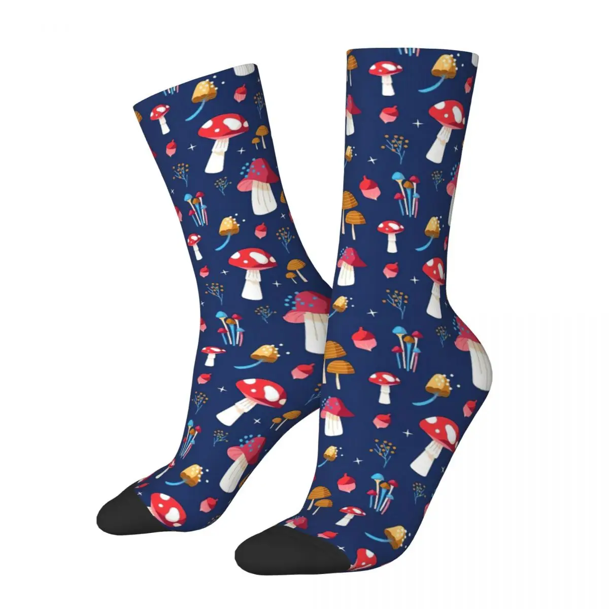 

Hip-hop Colorful Mushroom Football Socks Cute Polyester Crew Socks for Unisex Breathable