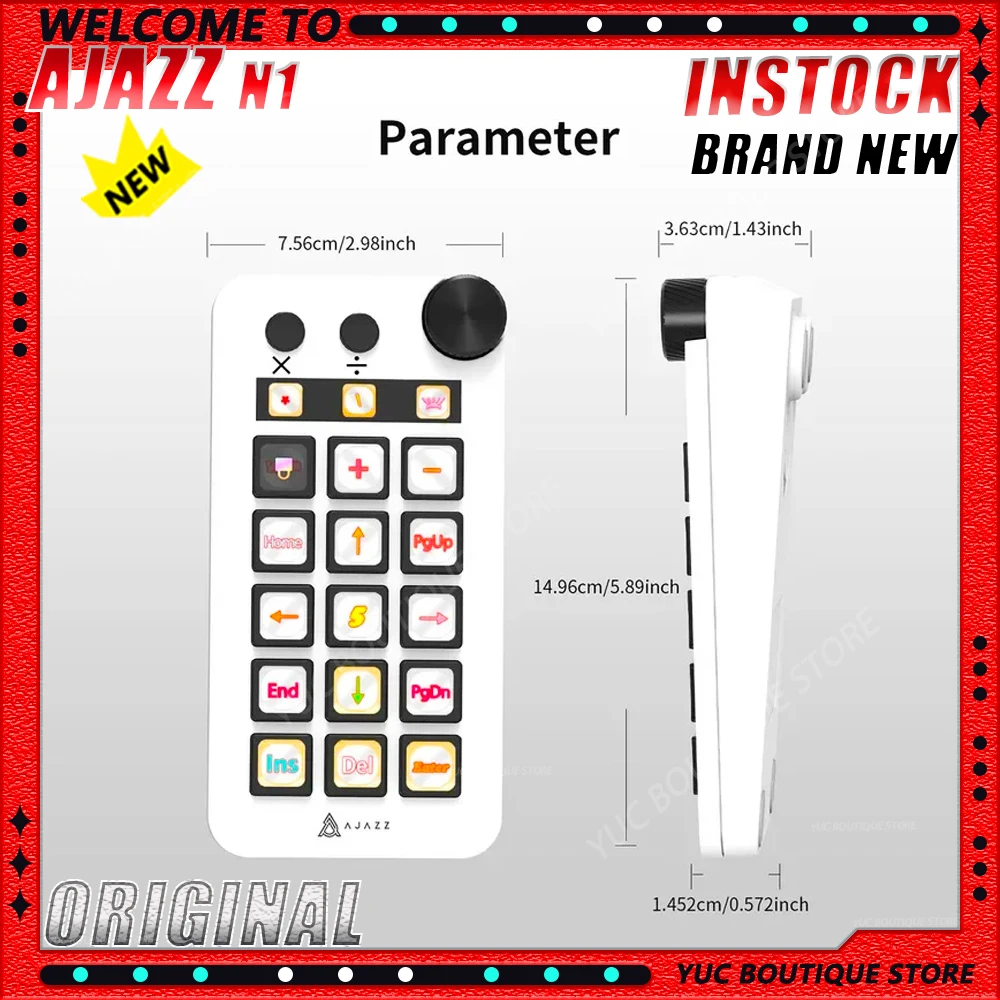 

NEW Ajazz N1 Live Broadcast Button Multi Functional Visualization Console Programmable Keyboard Panel Assistente Mini Keyboard