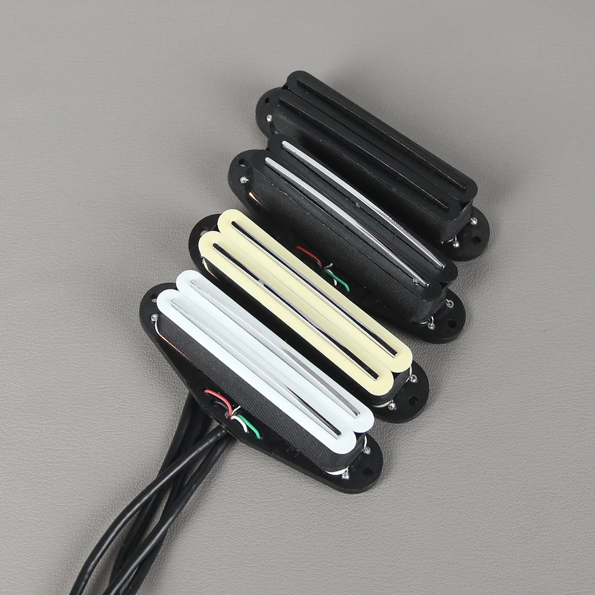 FLEOR 1PCS Ceramic Hot Dual Rails Guitar Pickup Mini Rail Humbucker ST Electric Guitar Pickup ,6K/9K/13K, Black/Cream/White