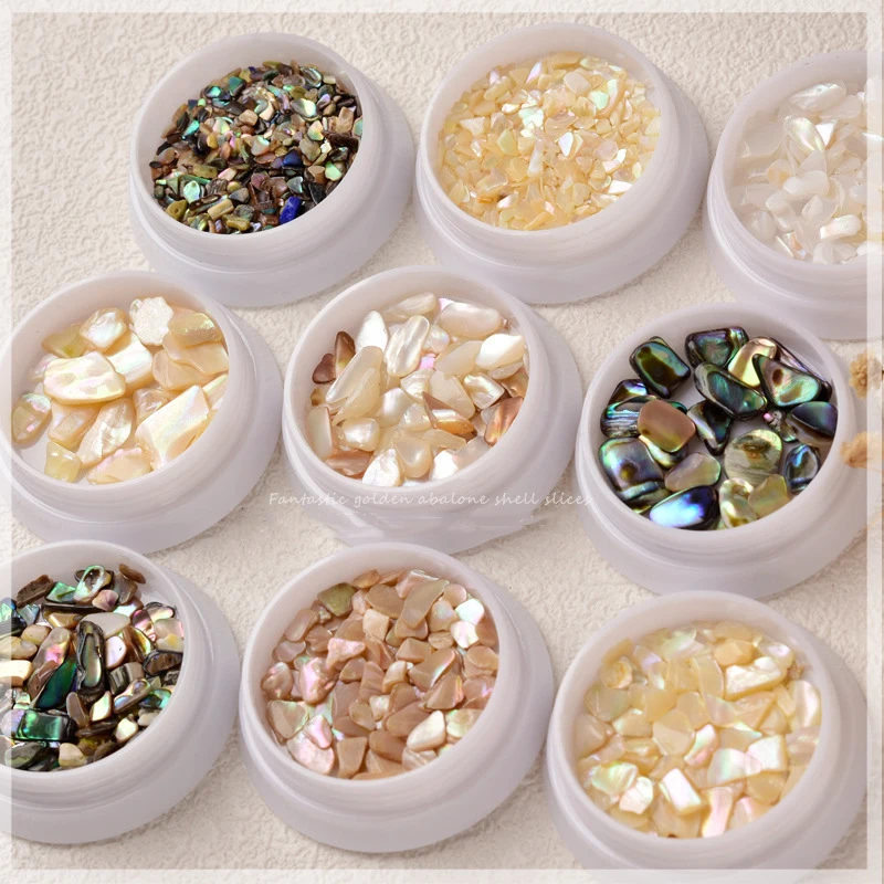 1Box Natural Aurora Shell Flakes Nail Art Decorations Colorful Shell Stone Manicure Accessories Wholesale Dropshipping