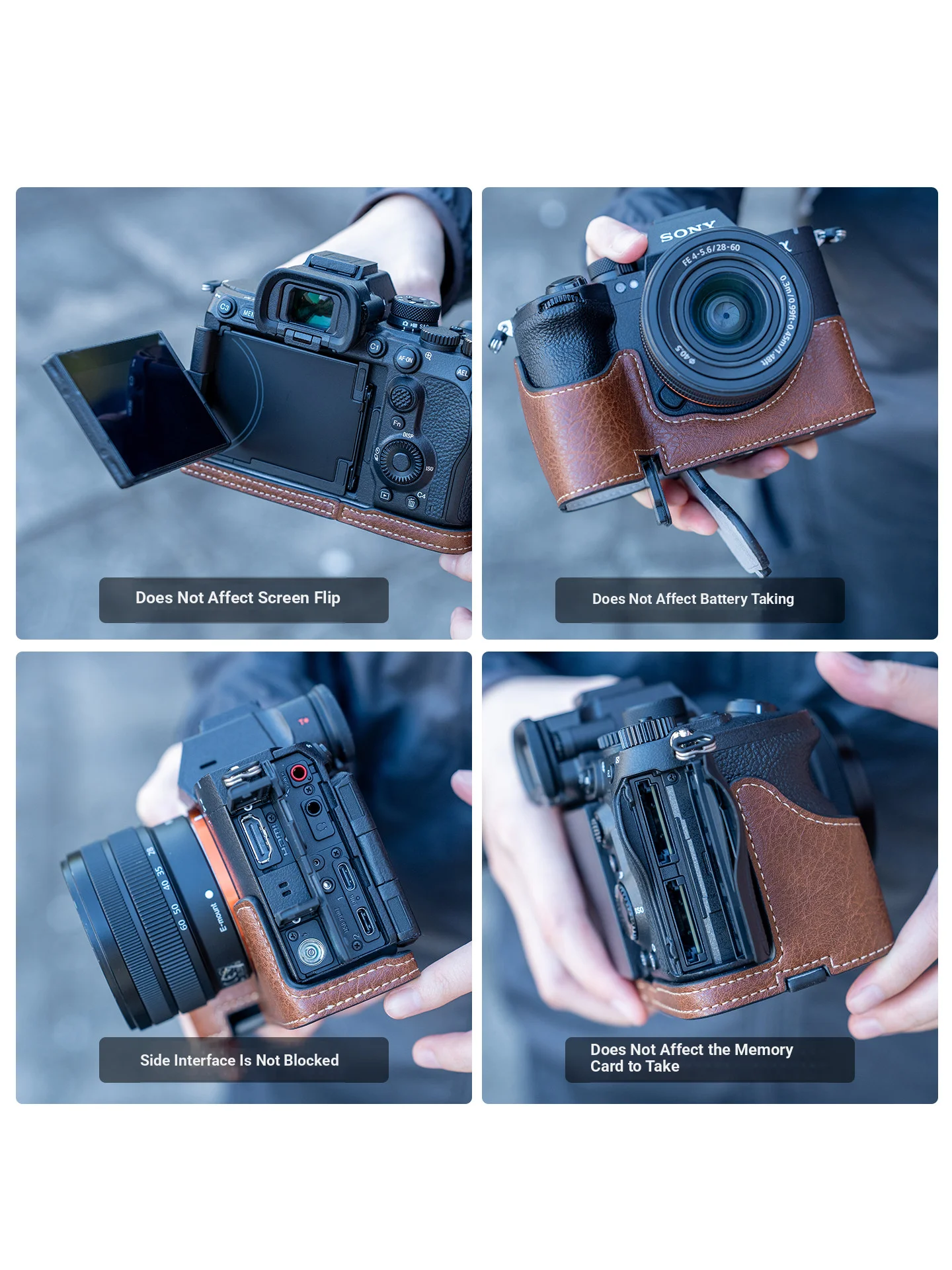 NEW Camera Bag Suitable for Sony A7R6 Protective Case A7M5 A7M4 Protective Shell A7R5 A7S3 A1 Base Shoulder Strap Anti-Scratch