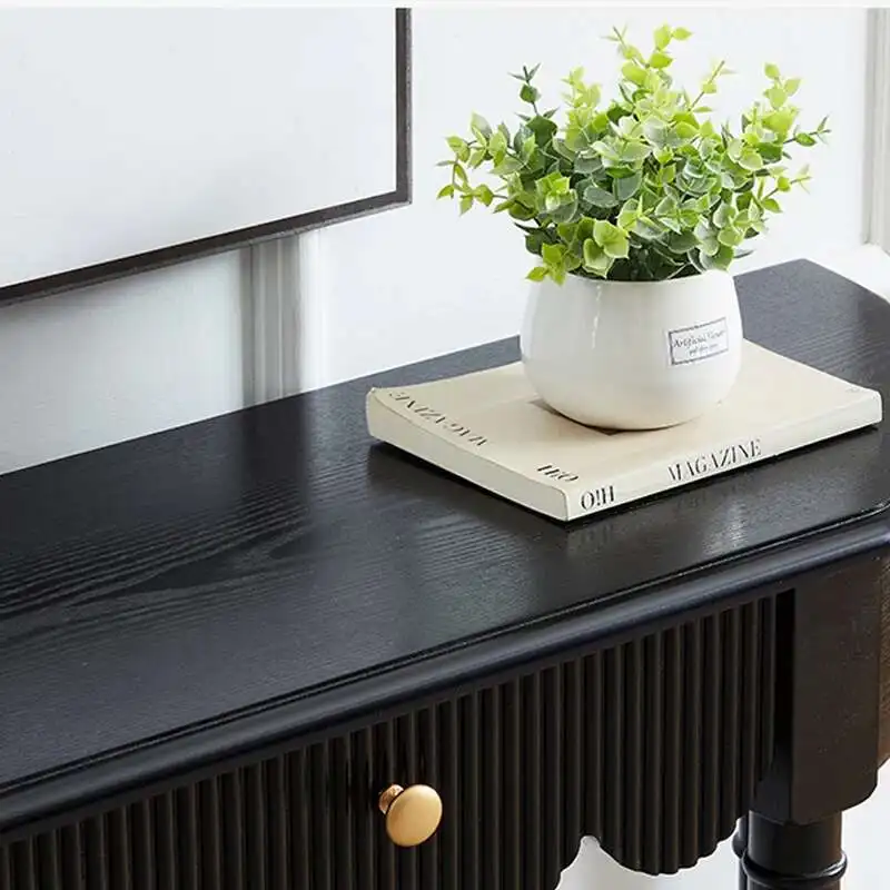 

Black Nordic Entrance Table Wooden Elegant Minimalist Narrow Corner Table Design Modern Mesas De Entrada Furniture Living Room