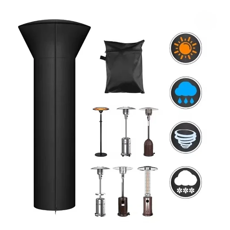 

1 шт. 210D чехол для обогревателя для патио, водонепроницаемый для улицы, пропановый обогреватель для патио, ветрозащитный, устойчивый к ультрафиолетовому излучению, снежный, с застежкой-молнией