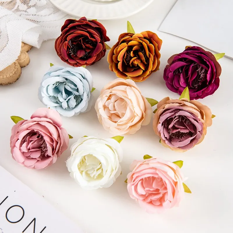 50/100 Stück Seiden-Kunstblumen Rosen für Zuhause, Vase, Tisch, Außenbereich, Garten, Hochzeit, Brautstrauß, DIY-Scrapbook-Zubehör – Detail 1