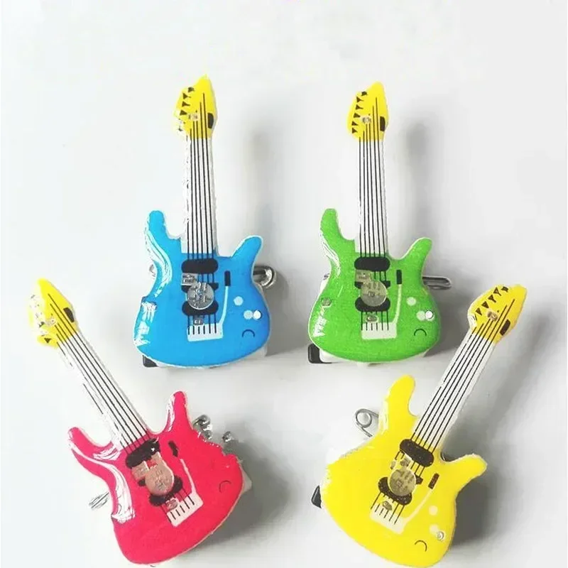 Guitar LED Flashing Brooch Pin Cartoon Light Up Glow Badge Kids Adults   Party  Wedding Birthday Cosplay Halloween Christmas