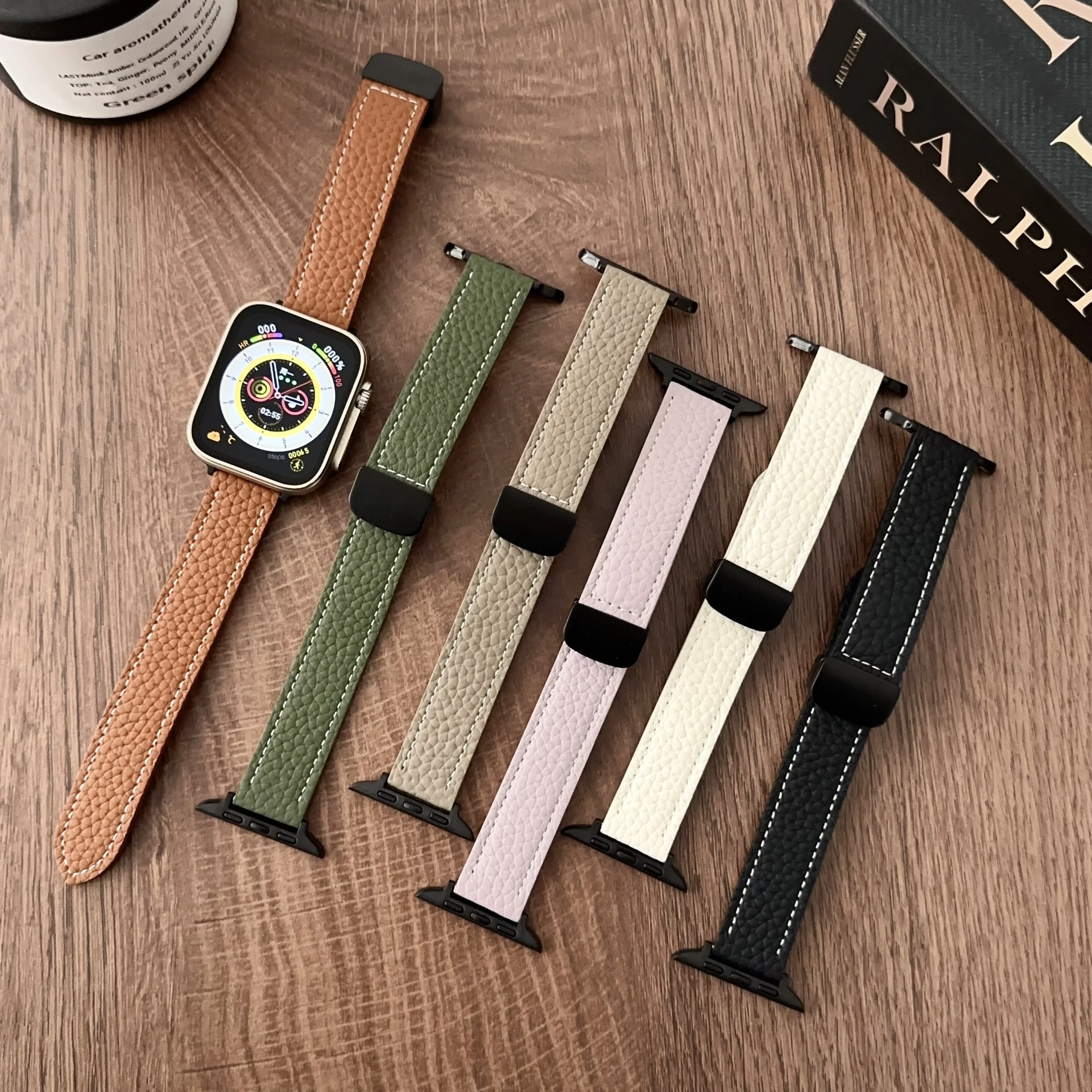 

Slim Leather Band For Apple Watch Strap Ultra 2 49mm 41mm 45mm Wrist Bracelet For Iwatch Series 9 SE 7 8 6 5 4 Correa 40mm 44mm