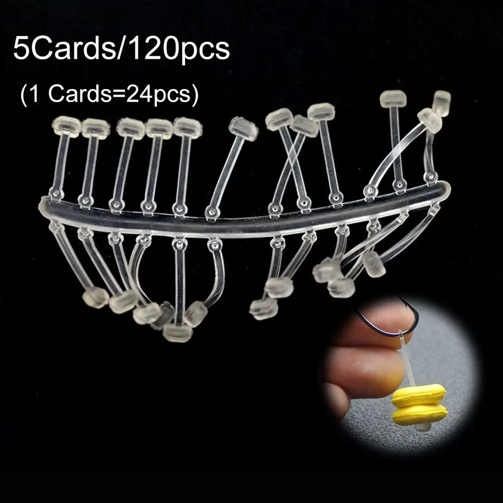5 بطاقات/120 قطعة TPR عالية الجودة الرياضة في الهواء الطلق الصيد الشعر Chod المنبثقة Boilies وقف هوك توقف الخرز الكارب الصيد توقف #3