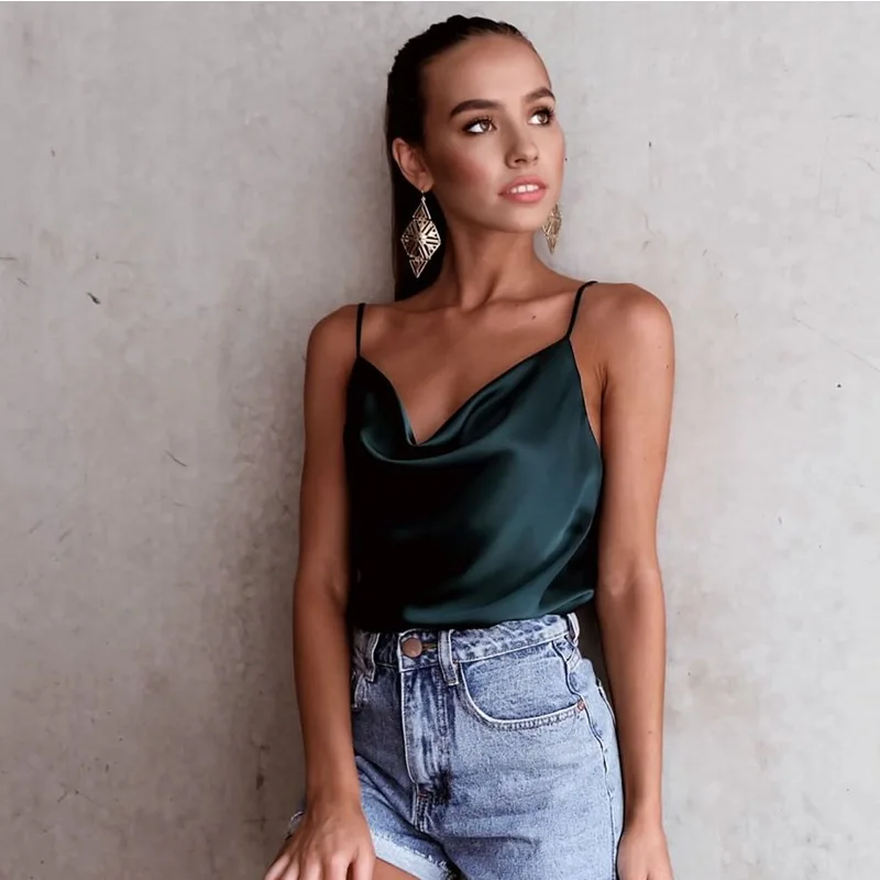 Women's Solid color camisole small vest women wear camisole top women's dress clothing