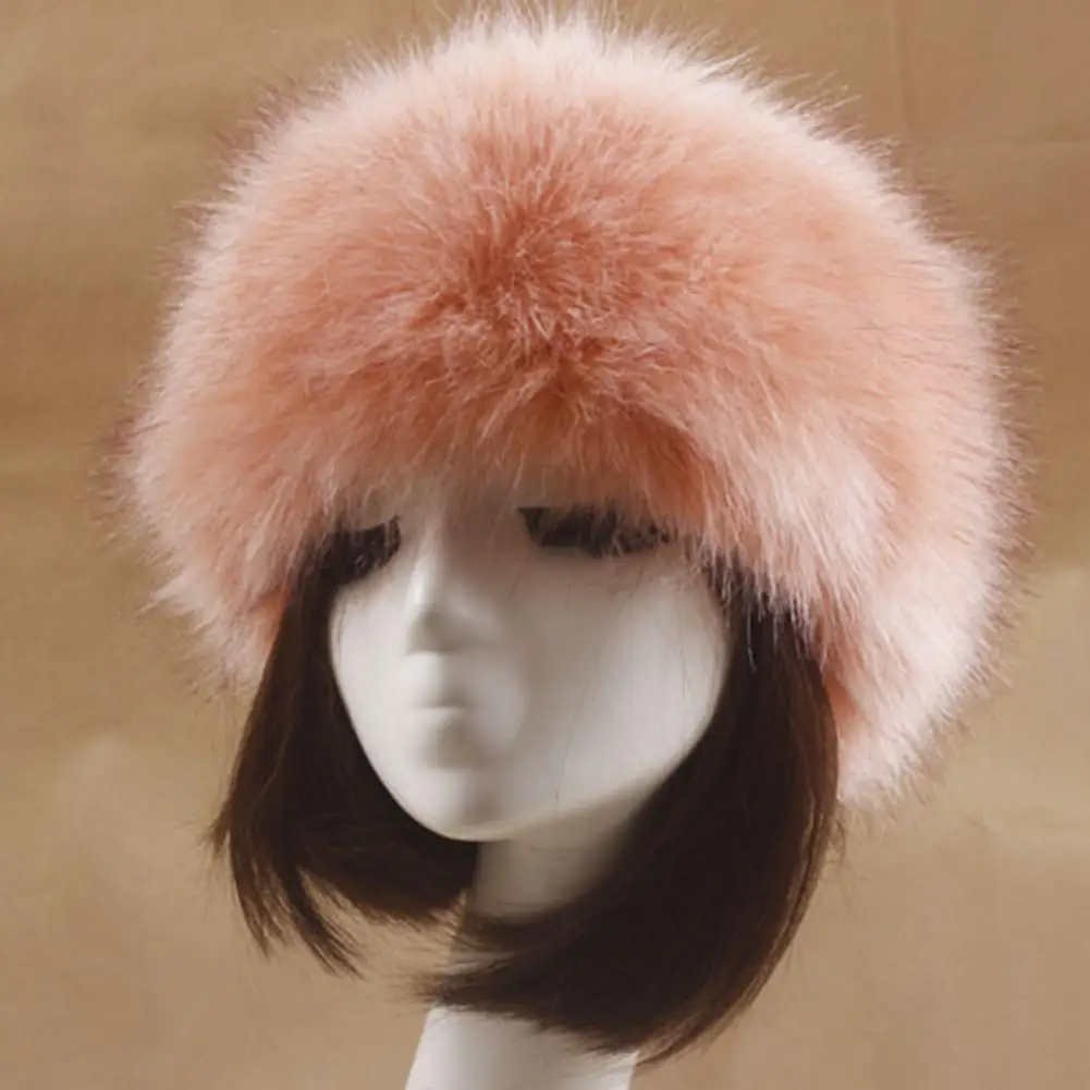 Winter Thick Fox Hair Circle Russian Hat Fluffy Headband Female Fur Headband Furry Headband Wide Headdress Ski Hat Accessories