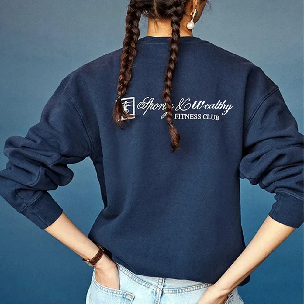 Spoty Make You Health-suéter grueso de algodón suelto para mujer, sudadera de estilo Vintage de los años 80 y 90, moda urbana, otoño