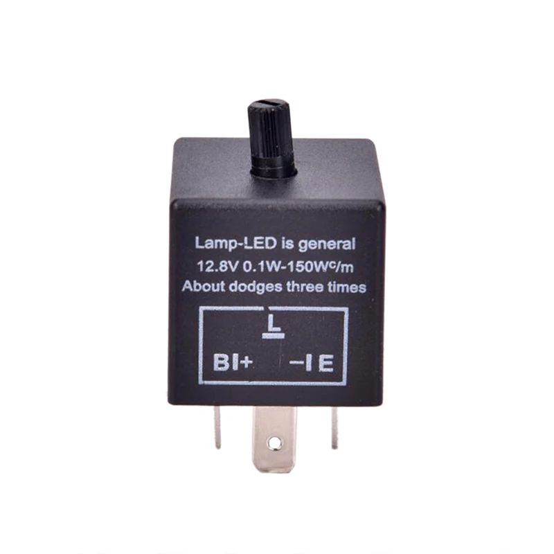 New-12V 3-Pin LED Adjustable Car Flasher Flash Relay For Turn Signal Light CF13