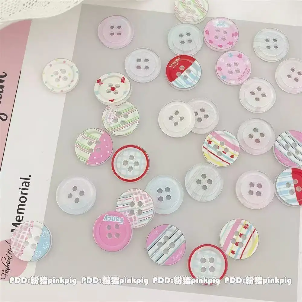 

30Pcs Ballet Style Color Printed Buttons,DIY Apparel Sewing Supplies Decorative Materials,Baby Clothes Handmade Accessories