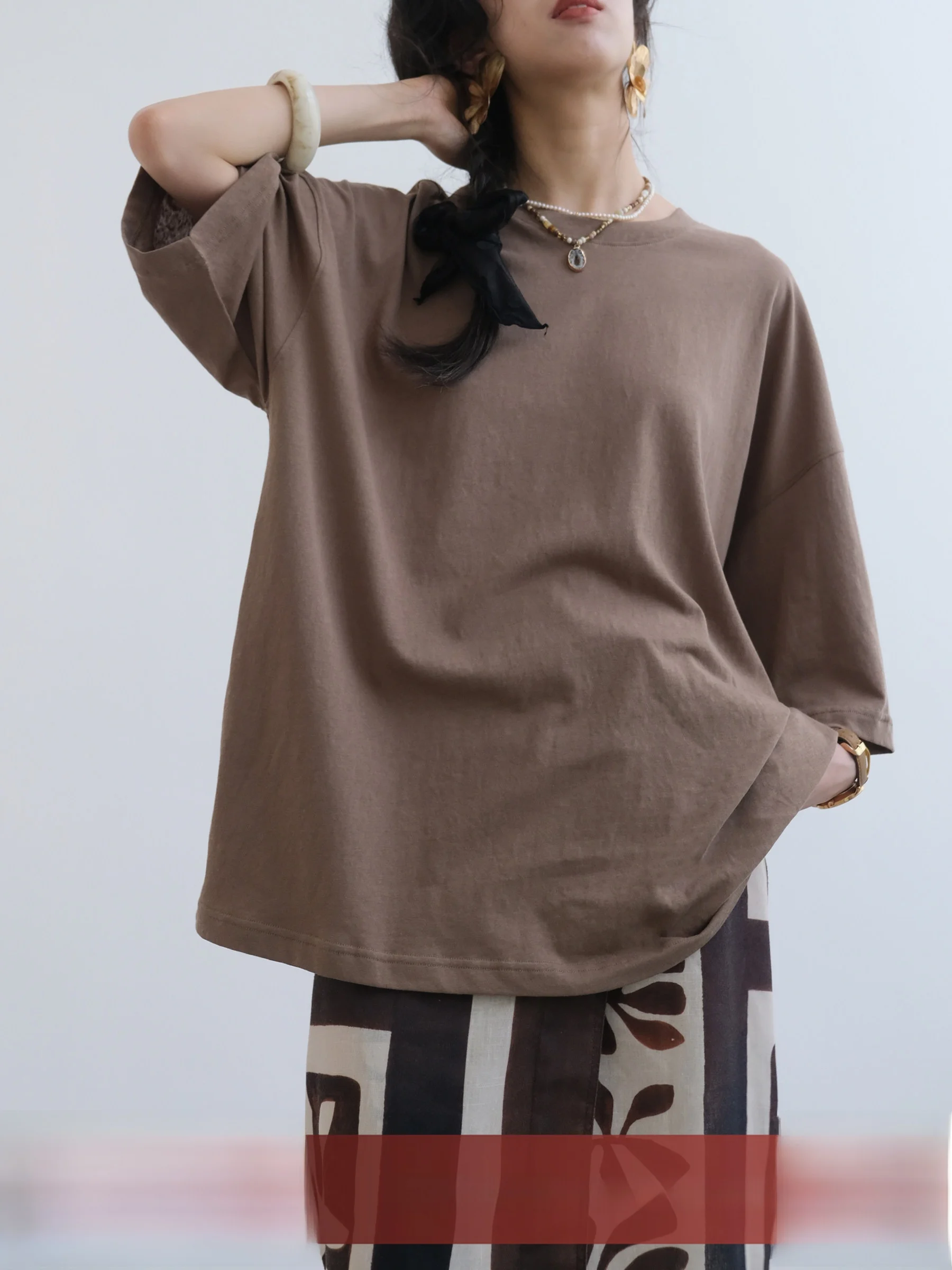 

Women's Short Sleeve T-Shirt VG Corridor Cool Feeling Cotton Polyester Blend Air Enzyme Wash Draping Style Summer Wear