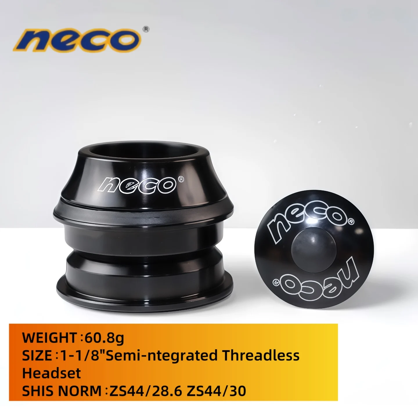 

Neco H125M 44mm HeadsetCartridge Bearing Road/Mountain Bike 1 - 1/8" Semi - Integrated Threadless Headset Universal
