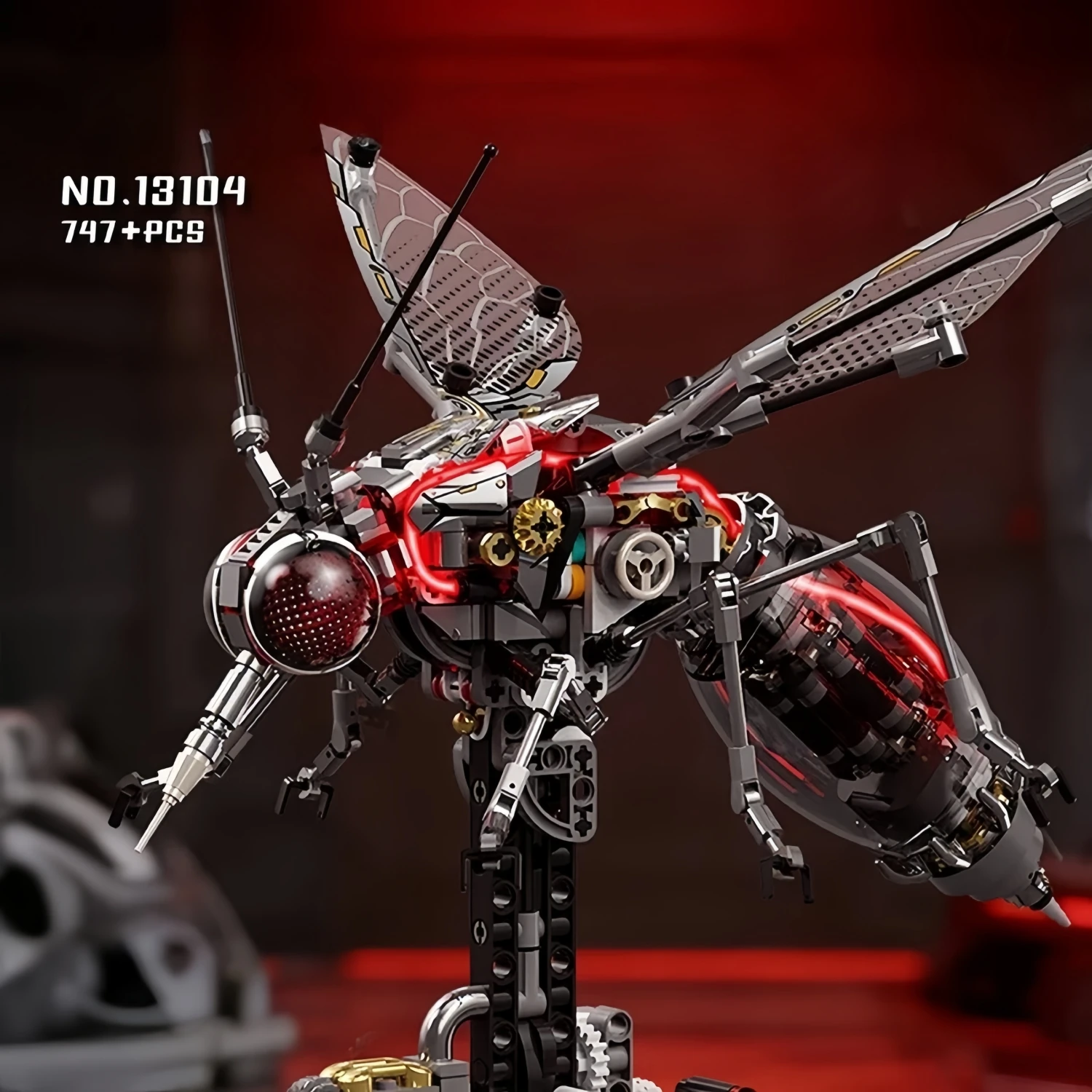 747PCS Mechanical Mosquito Building Blocks Model, Tech Style Assembly Ornament, Creative Desk Decor for Collectors