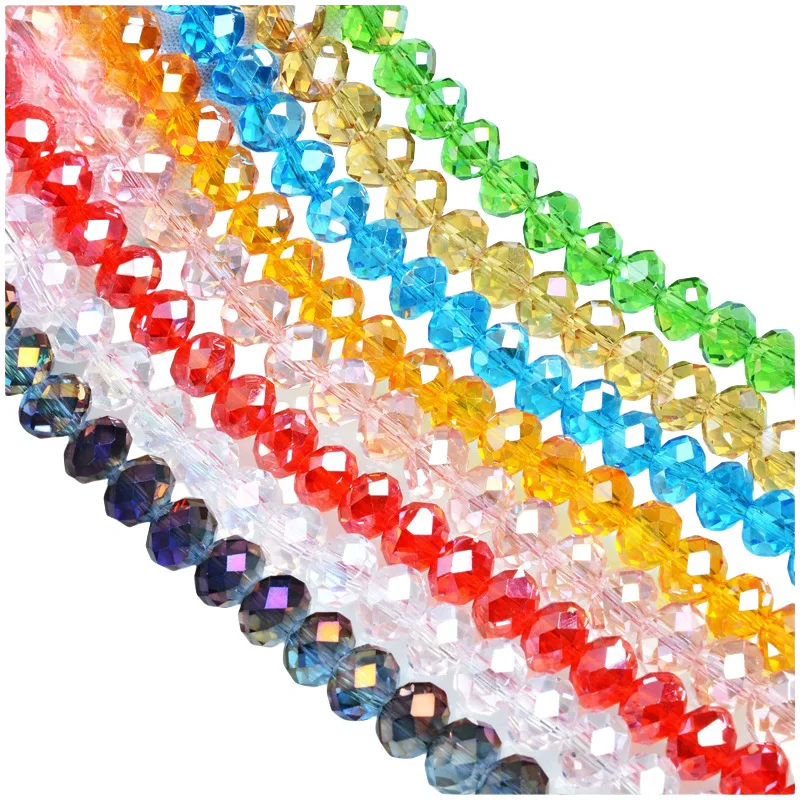 50pcs Crystal Rondel Faceted Glass Beads For Jewelry Making DIY Female Bracelet Necklace Jewelry Accessories 4*6mm