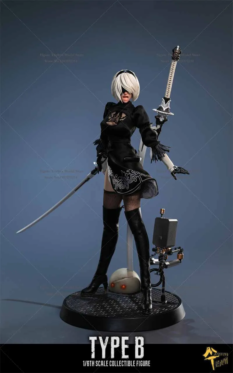 Master Team MTTOYS019 1/6 Nier 2B Sister White Hair Girl Action Figure Mechanical Era Double Headed 12