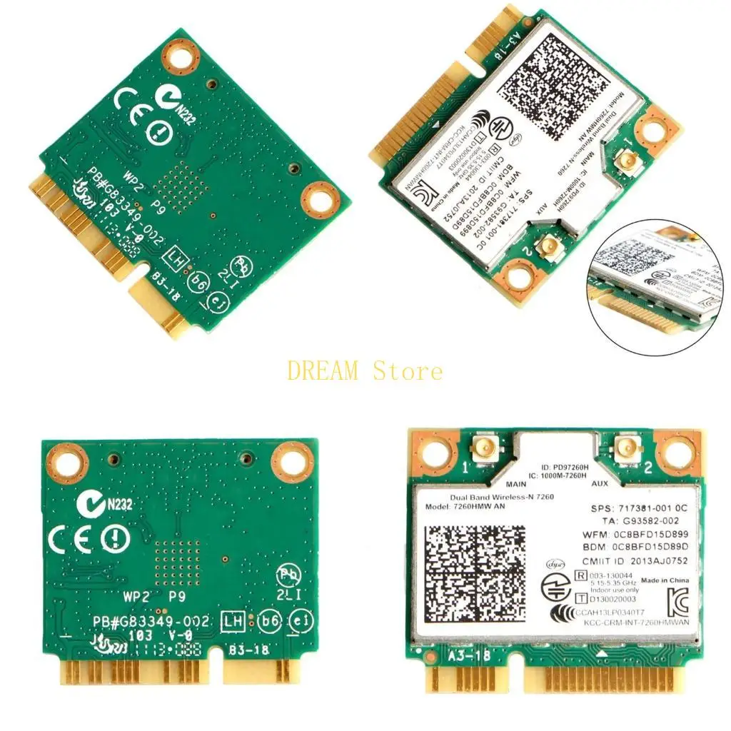 

Двухдиапазонная беспроводная карта дляIntel 7260 7260HMW AN Mini PCI-E 2,4G/5Ghz Wlan Wi-Fi-карта Bluetooth-совместимая