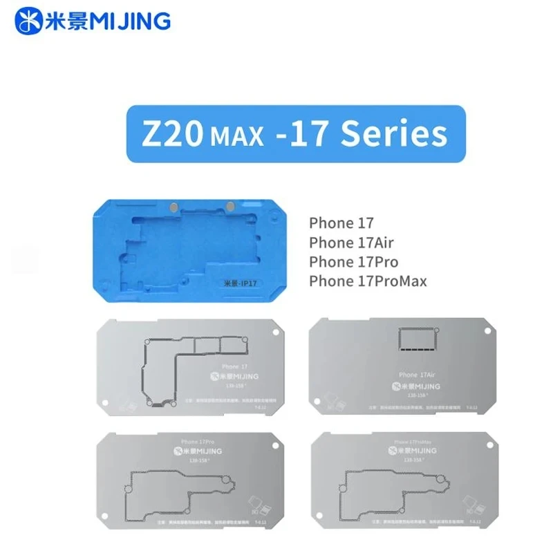 MiJing Z20Pro Motherboard Middle Frame Soldering Template Platform for iPhone X-17 Pro MAX, Middle Layer BGA Tin Planting Fixtur