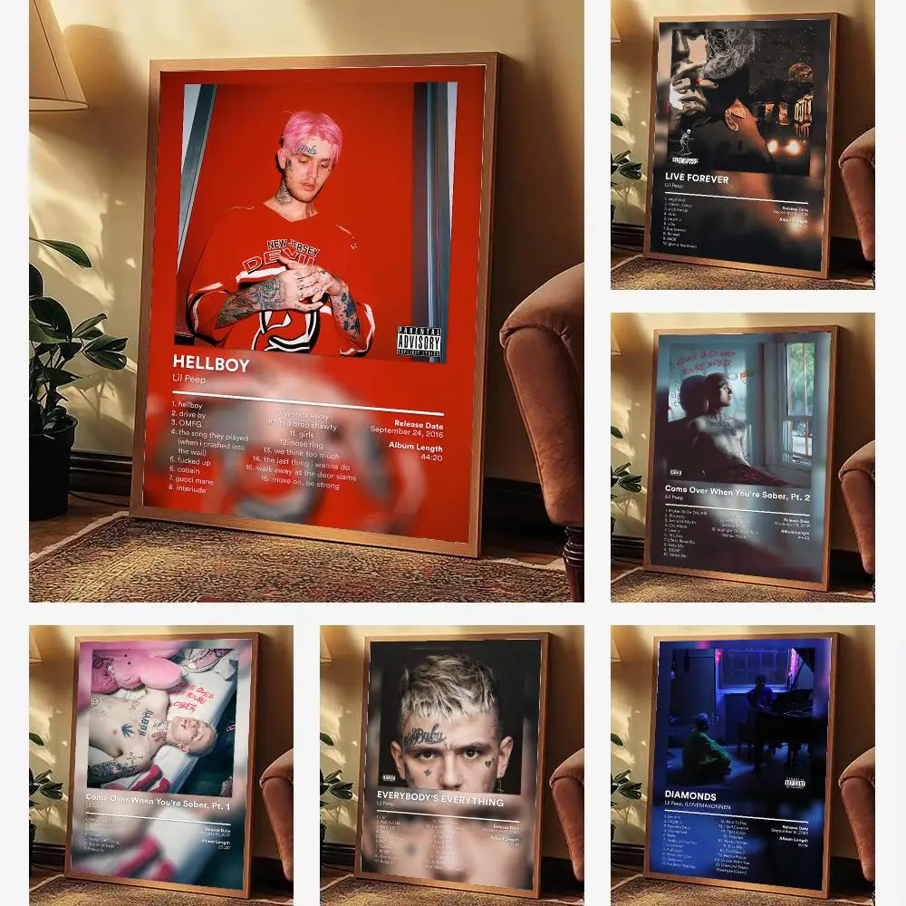 Lil Peep Album Poster Aesthetic Wall Art Print for Living Room Bedroom Study Office Café Home Decor Stylish Gift