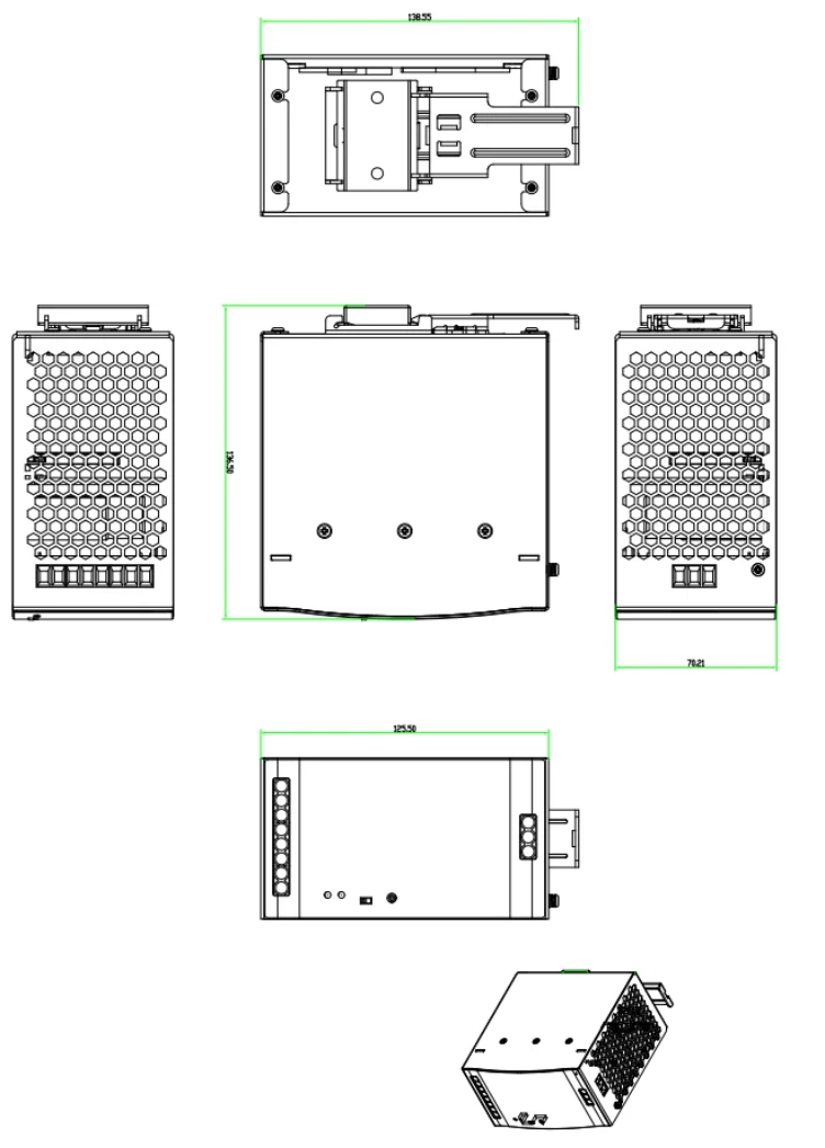 Przemysłowy zasilacz na szynę DIN 480 W/48 V Zasilacz impulsowy 10 A