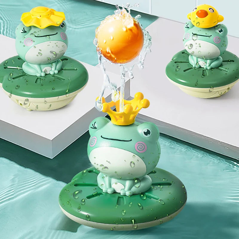 Bath Toys Electric Spray Water Floating Rotation Frog Sprinkler Shower Game For Children Kid Swimming Bathroom for Children Gift