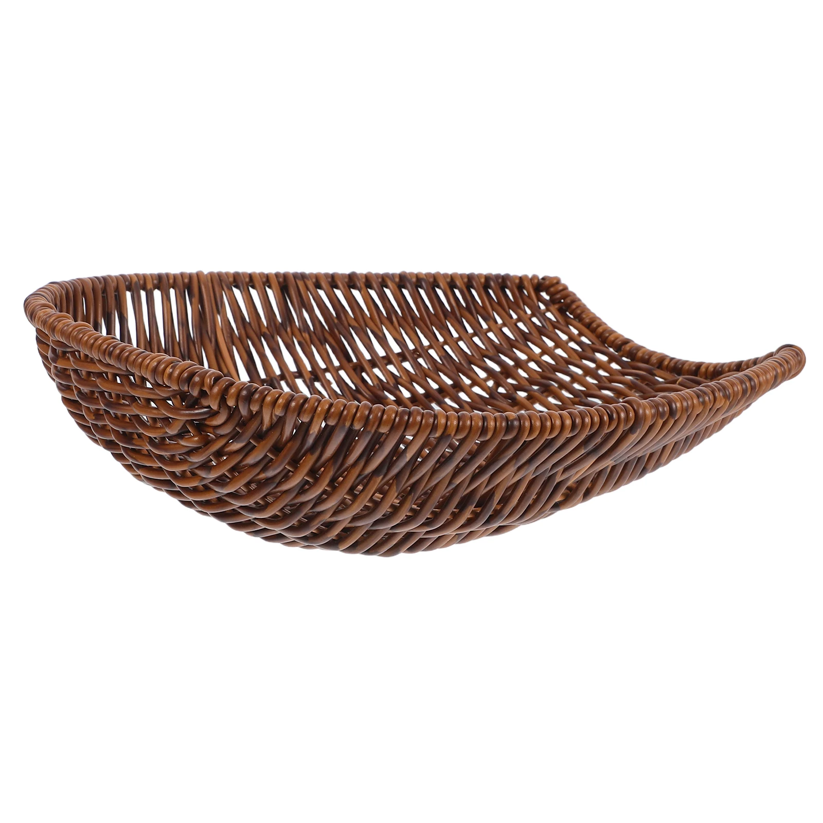 

1pcs Imitation Rattan Woven Basket Multifunctional Plastic Bread Fruit Storage Kitchen CountertopDisplayStyle