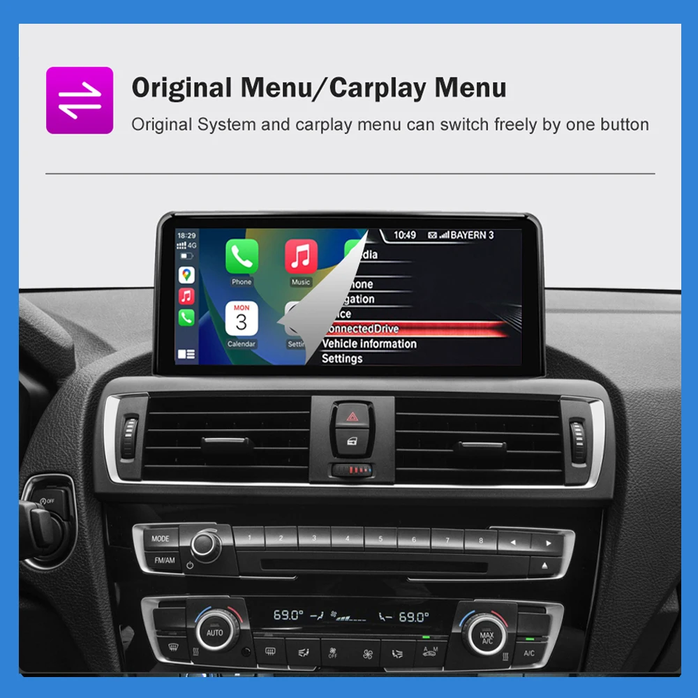 AUTOTOP-Carplay inalámbrico con pantalla Linux de 10,25 pulgadas para BMW, reproductor Multimedia con Android, BT, para BMW F30, F31, F32, F33, F34, F35, F20, F21, F22, NBT 3