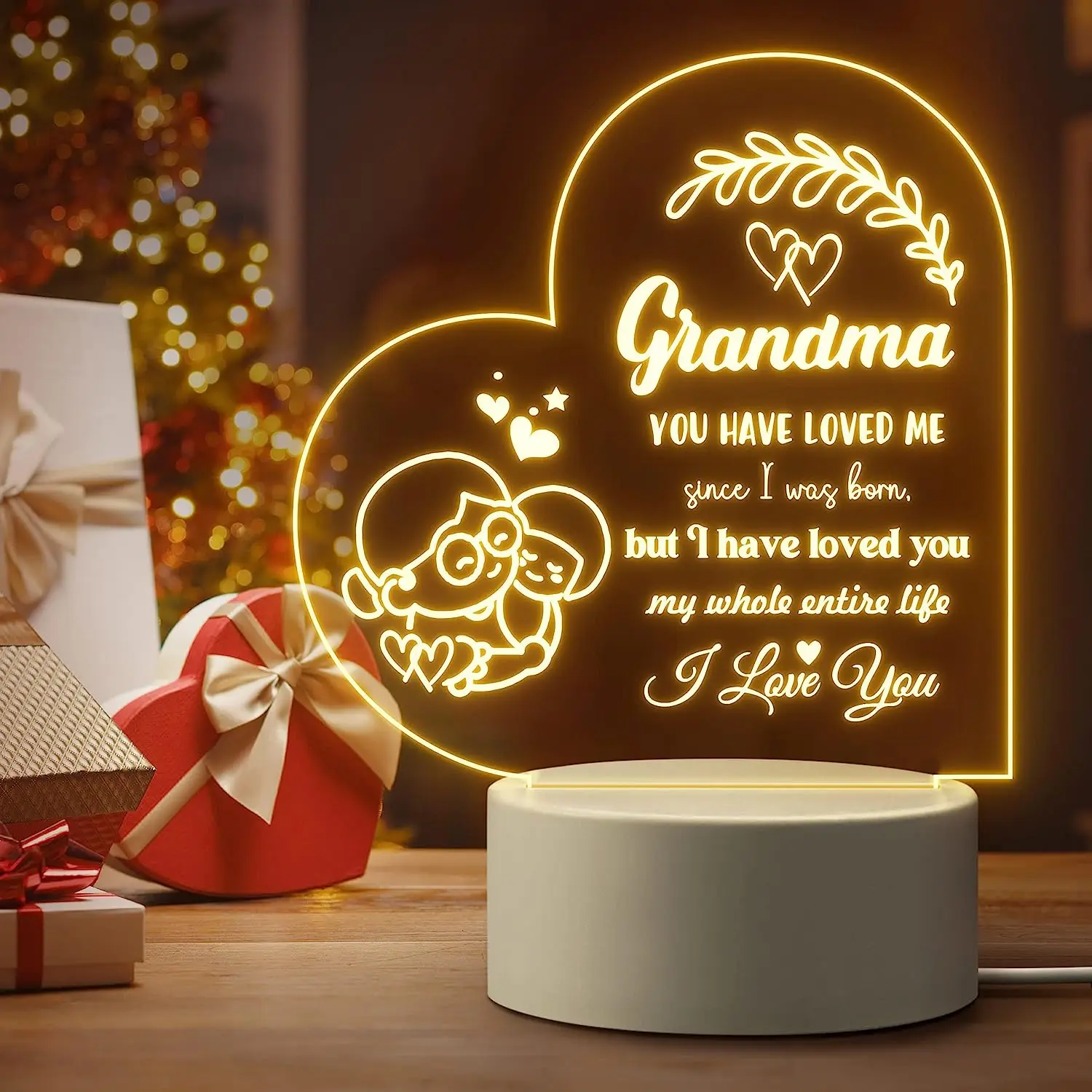 1pc Grandma Night Light, Perfect Birthday And Mother's Day Gift For Grandma From Granddaughter, Mother-in-Law, And Grandparents