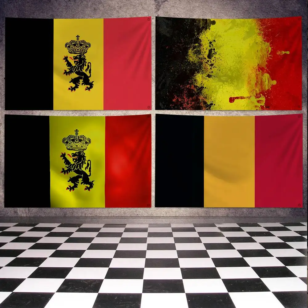 Belgien-Flagge, Banner, Vier-Loch-Flagge, Polyester, Outdoor-Dekoration, Raumästhetik