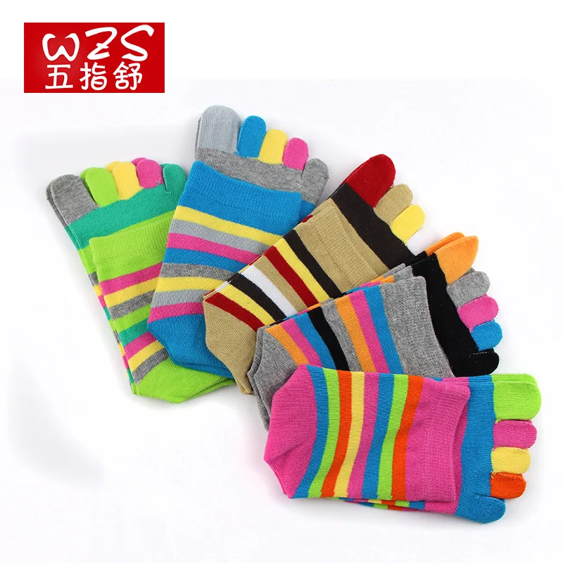 Five Finger Socks, Women's Cotton Absorbing And Anti Five Toe Custom Split Toe Thread Mid Tube Cotton Socks Sweat