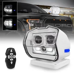 OVOVS Offroad White Searchlight 12V LED Rotating Wireless Remote Control Search Light for Boat Yacht Garden Hunting