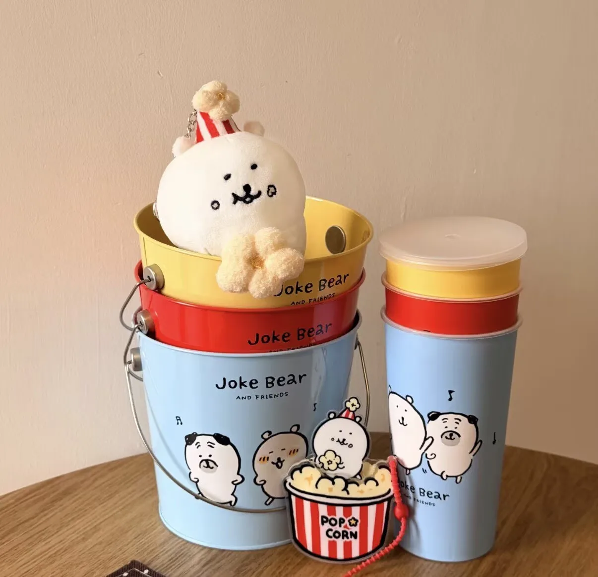 

In Stock Joke Bear Self Deprecating Bear Popcorn Bucket Cup Pull String Keychain Wand Cinema Merchandise Gift