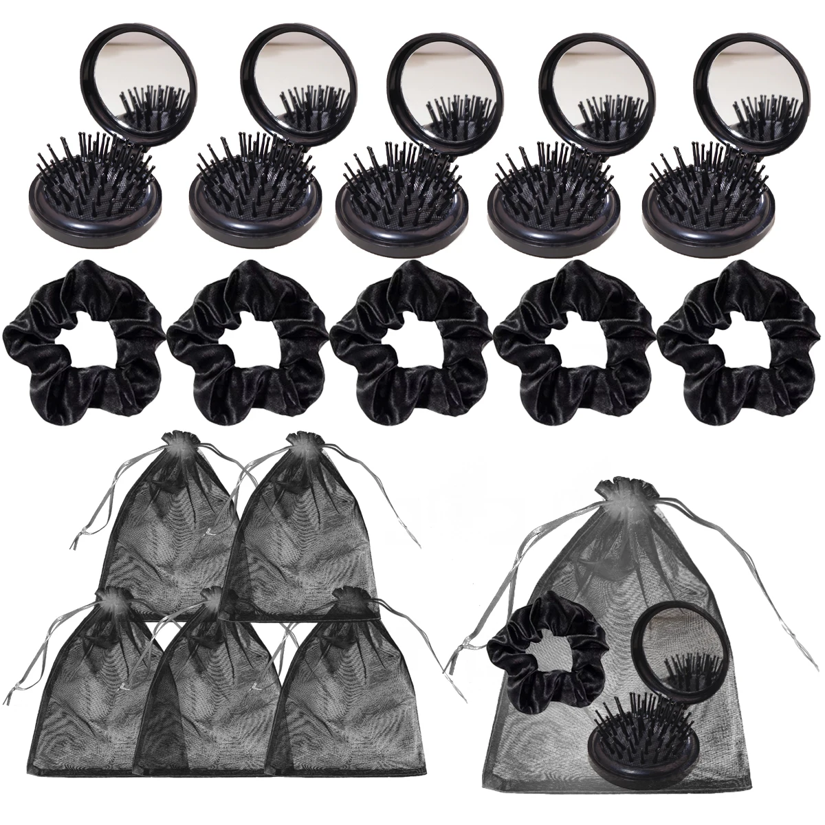 15 Stück verstellbare Organzabeutel, tragbarer Kunststoff-Luftpolster-Spiegelkamm, großer Haarreif für Haaraccessoires – Detail 5