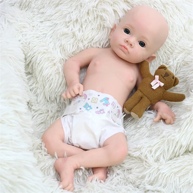 18inch girl Baby Dolls kits Realistic Full Silicone Reborn Baby Doll kit painted Soft DIY Toys reborn Kit for Children Gift