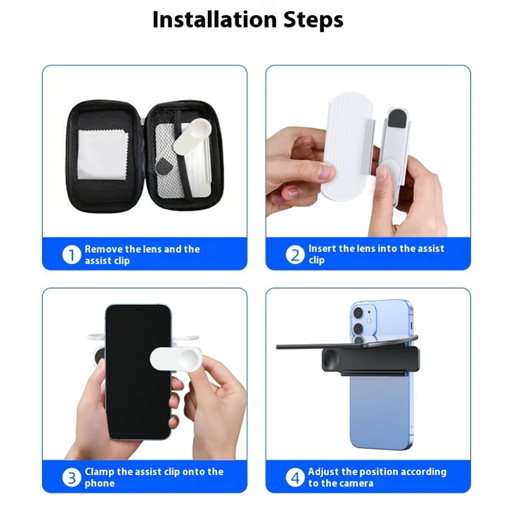 Mobile Phone Reflection Clip Smartphone Camera Mirror Reflection Clip Kit For All Phone Models Adjustable Folding Mirror Lens