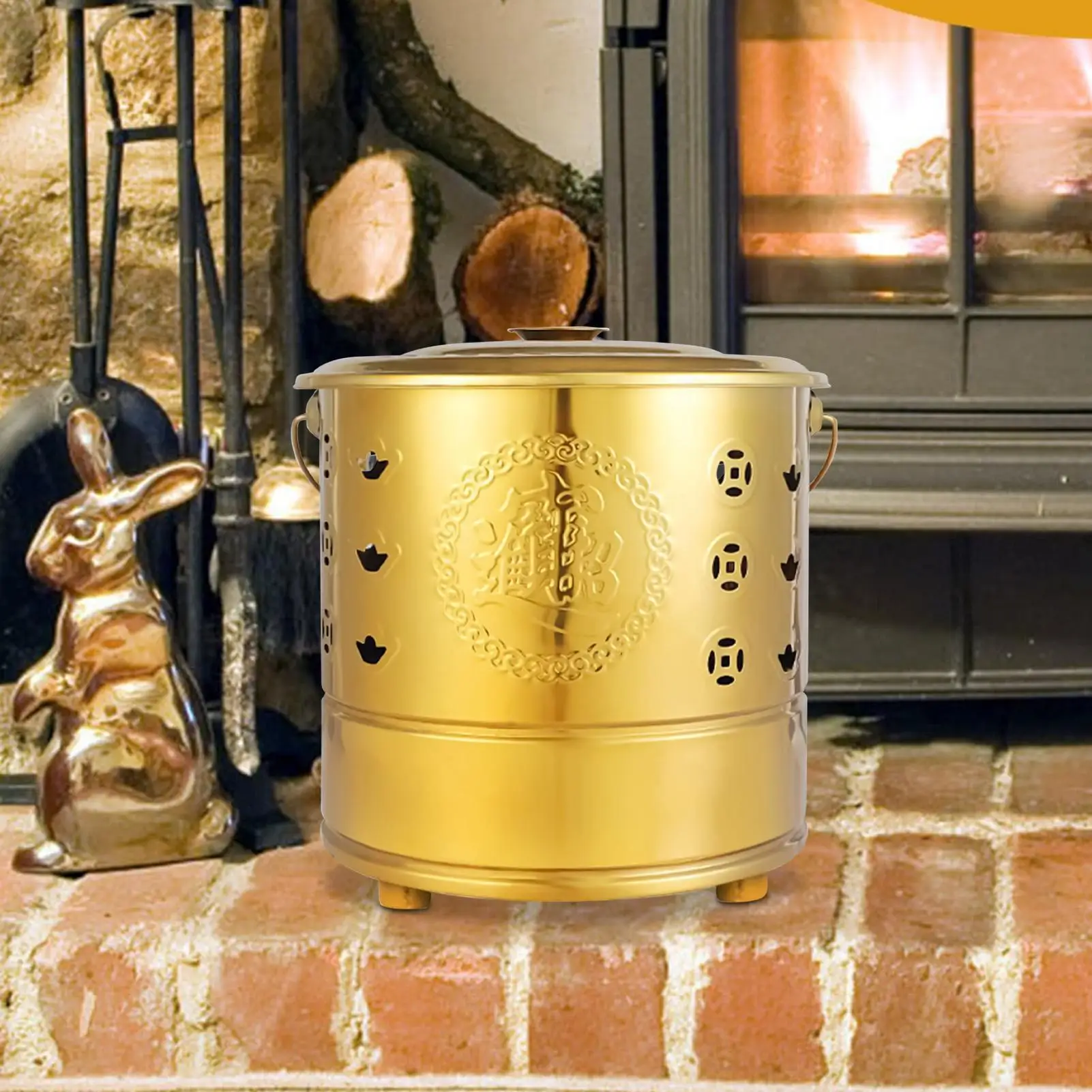 

Paper Burn Bucket Stainless Steel Paper Money Burner Bucket Rituals Supplies Auspicious Leaves Incinerator For Porch Balcony