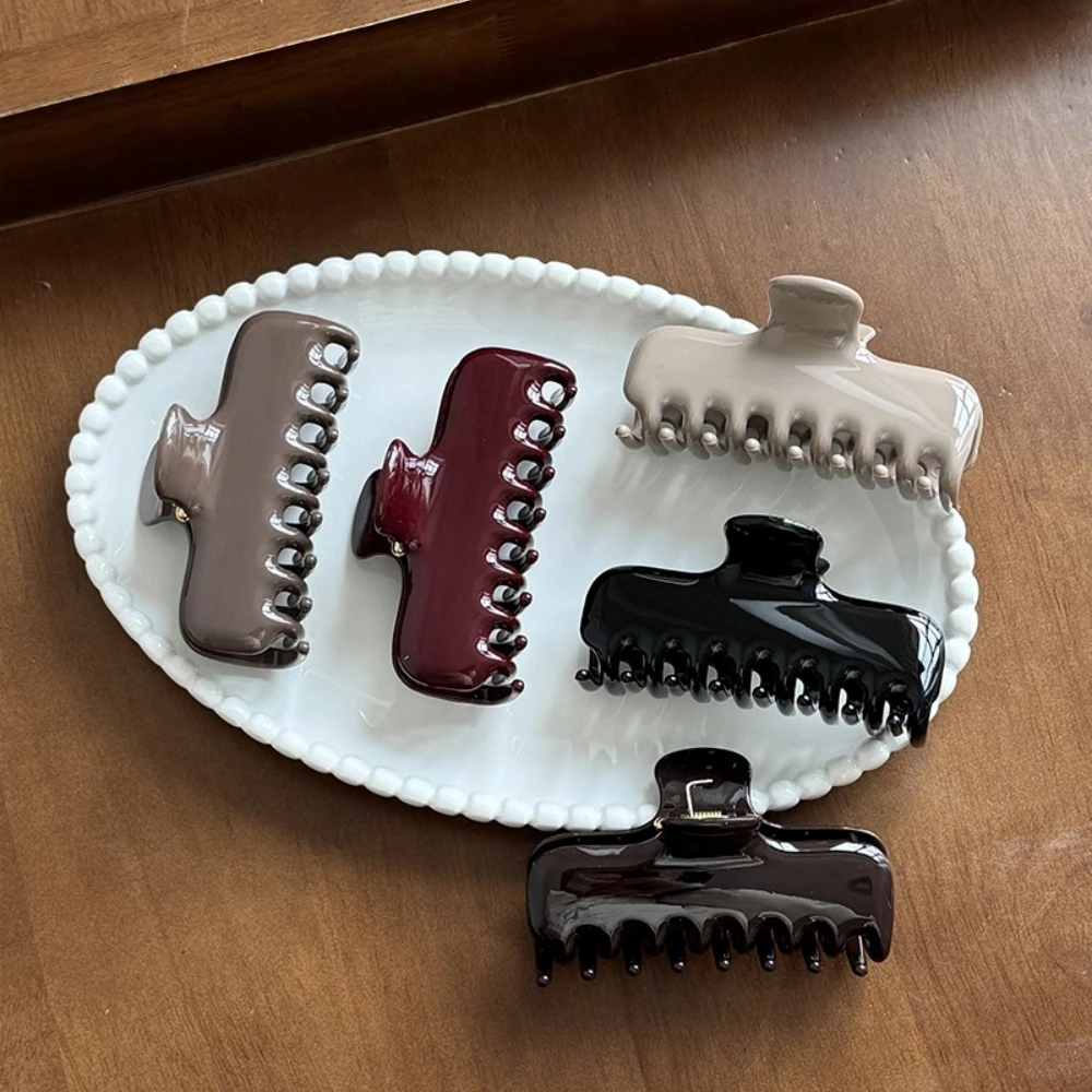 9CM French Exquisite Solid Color Large Shark Clip Grab Clip for Women Girls Elegant Hair Claw Hairpin Headwear Accessories ﻿
