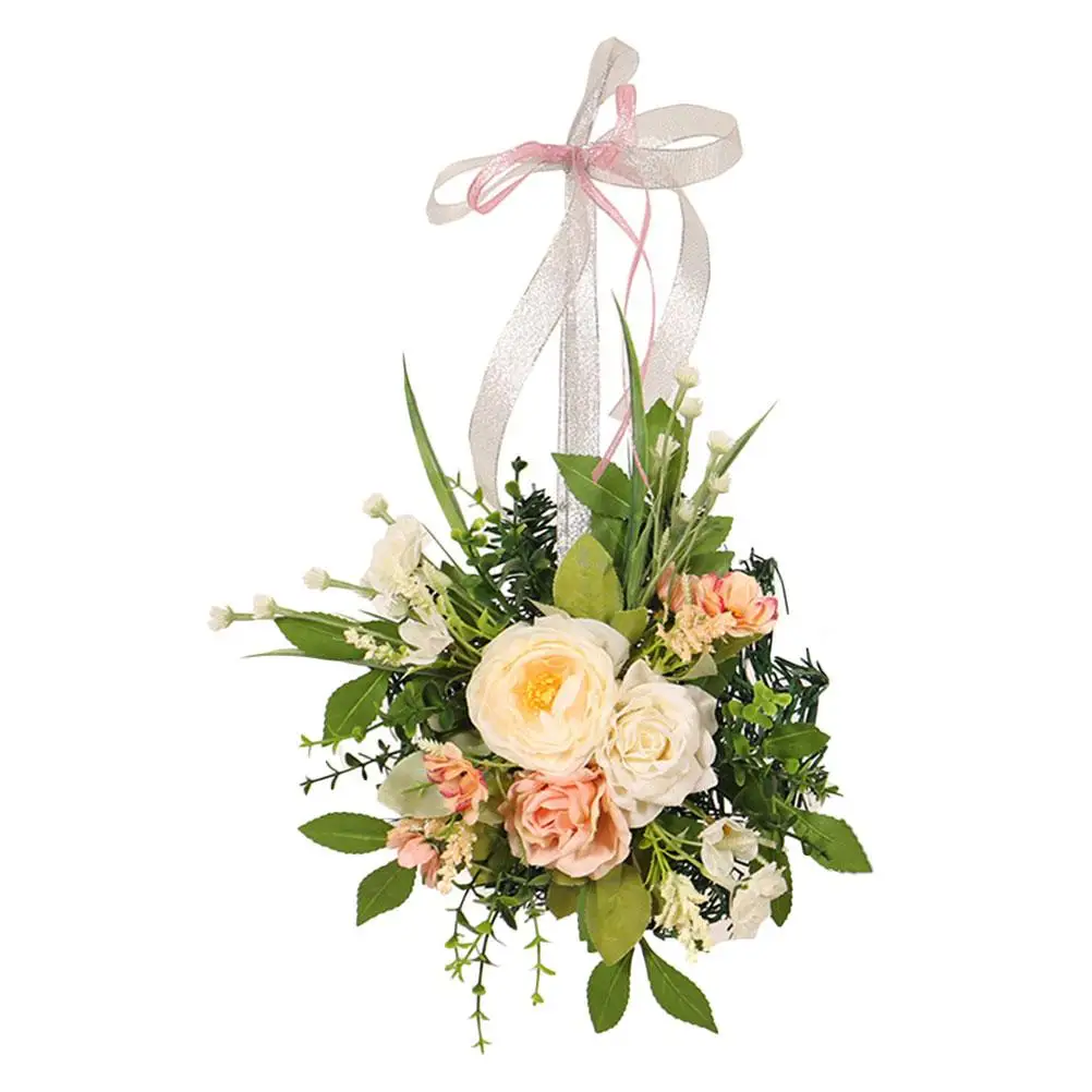 

Artificial Flower Wreath Realistic Plastic Rose Decoration Spring Wedding Home GarlandSpring Breath Festival Decor