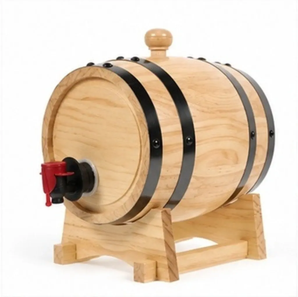 1Pcs Handcrafted Wooden Wine Aging Barrel Red Beer Storage Bucket Wine Dispenser Home Bar Decoration