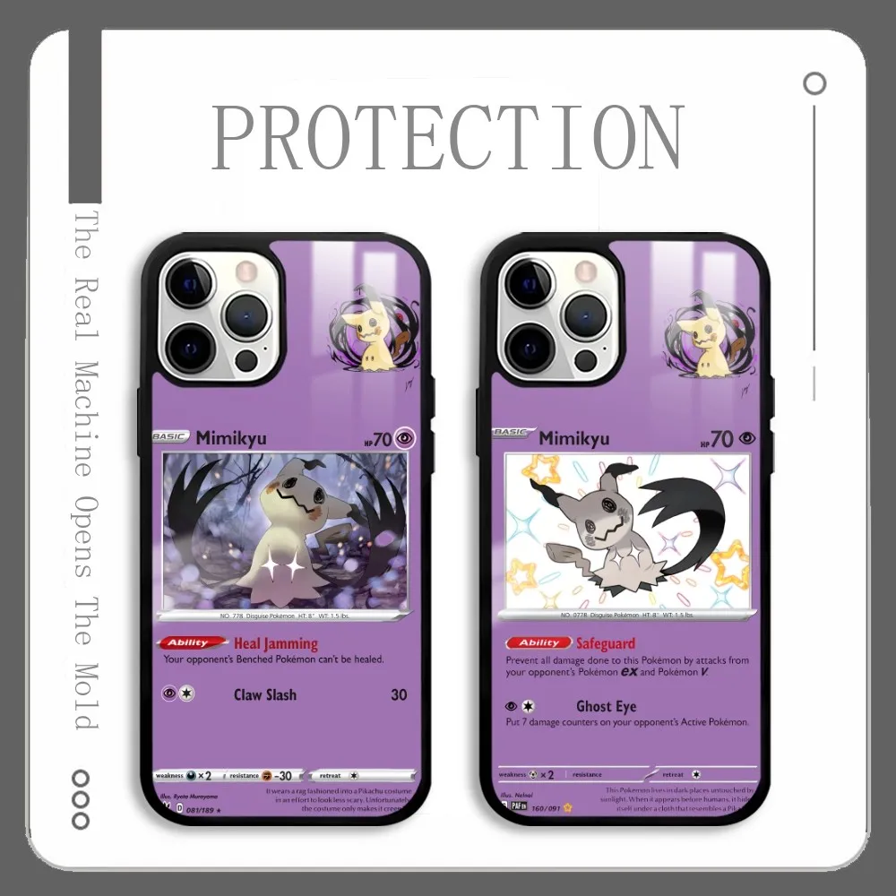 

Mimikyu Card Introduction Phone Case For IPhone 16 15 14 13 12 11 Pro Xs Max Mini Plus Celulares Hard Funda