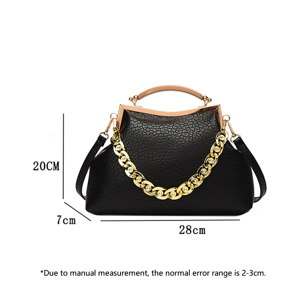 Women\'s Bag 2023 New Niche Clip Buckle Bag Fashion Solid Color Retro Lychee Pattern Shoulder Bag Ladies Portable Sling Bag