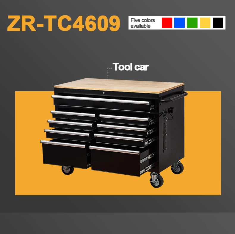 Heavy Duty Metal Tool Trolley Cabinet Workshop Garage Rolling Tool Cabinet 9 Drawer Tool Trolley