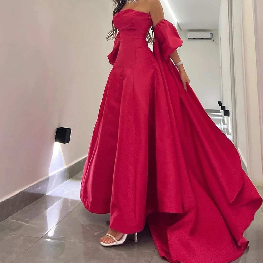 Customized Delicate A-Line Ankle Length Strapless Jersey Sleeveless Evening Dress Classic Photo Color vestidos para mujer