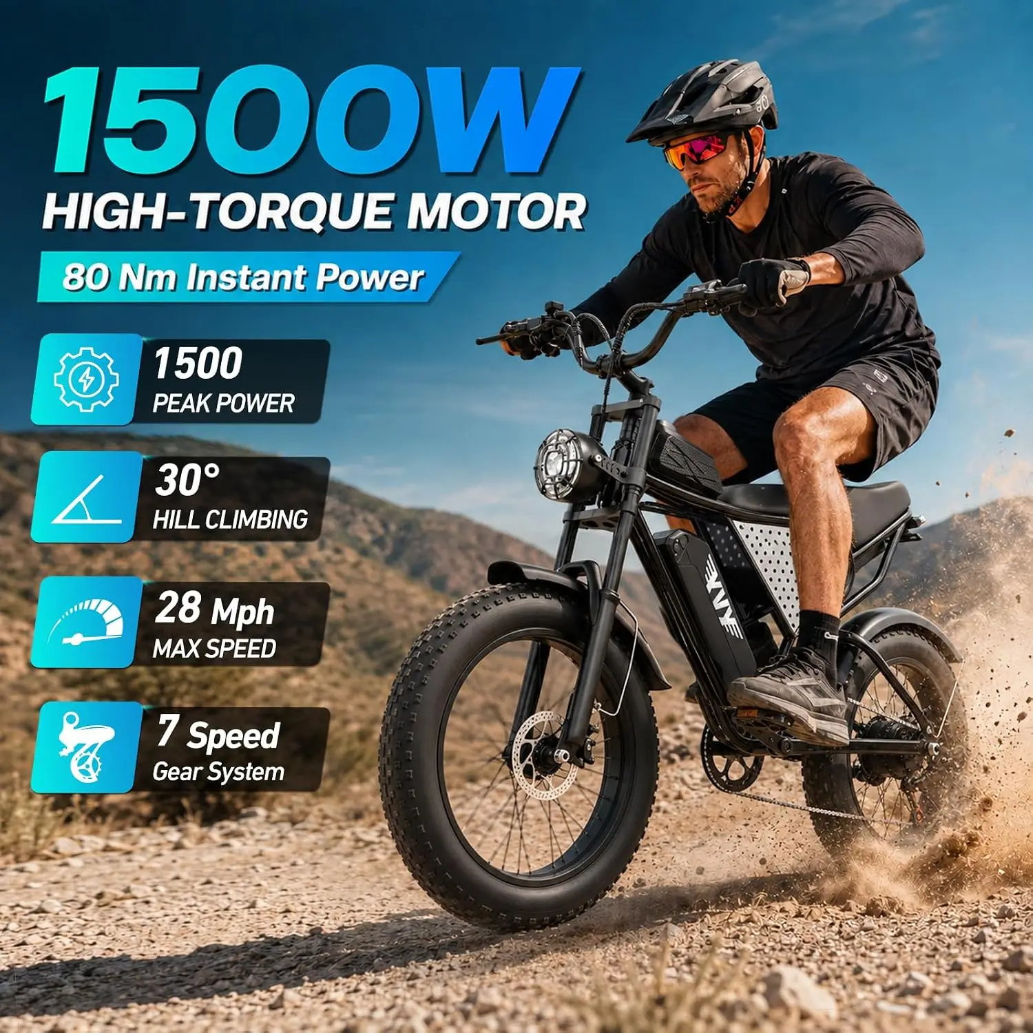 Electric Bike 48V 40/25/20/15.6Ah Battery 1500W-3000W Motor 20