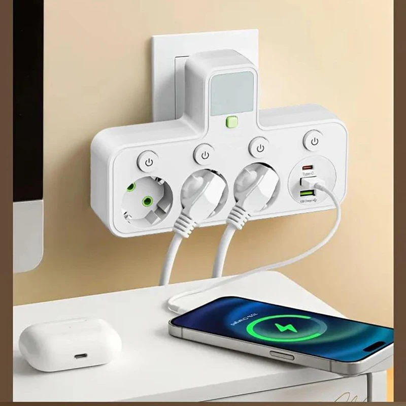 European Standard One-to-three, One-to-four, and One-to-five Converter Socket USB Intelligent European Plug Strip