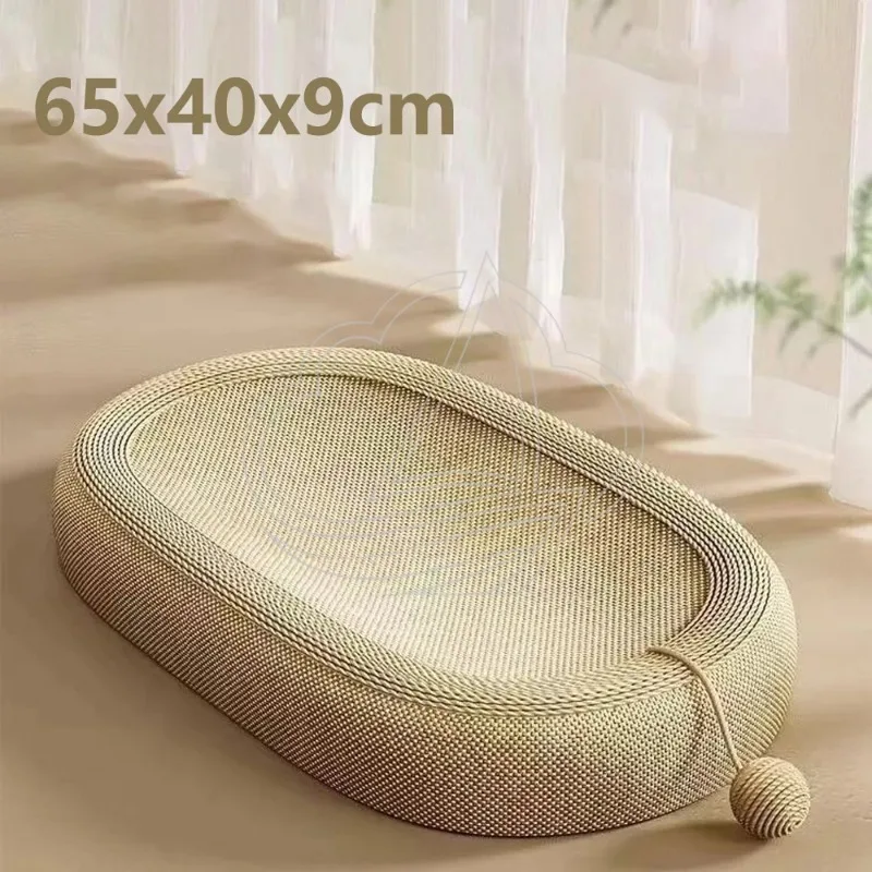 2 In 1 Oval Cat Scratcher Cardboard Pad Bowl Indoor Outdoor Grinding Claw Pet Bed
