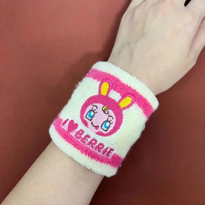 Gelang tangan Y2k Jepang Mezzano opigirl pakaian pergelangan tangan kartun dengan lengan tangan warna Mp garis olahraga pelindung pergelangan tangan