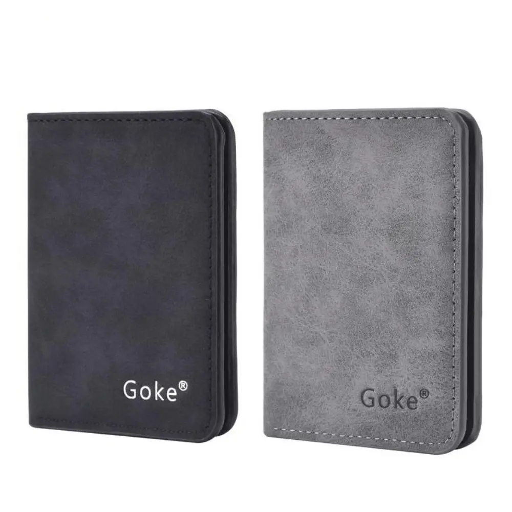 Slim Profile Men's Card Holder Mini Size Anti-Magnetic Bifold Wallet Multi Card Slots Multifunctional Driver's License Holder