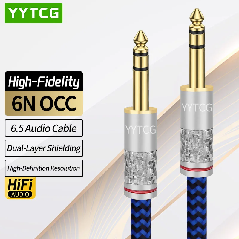 6.5mm TRS Electric Guitar Audio Cable, 6.35 Dual-Channel Microphone Mixing Console Speaker TRS Balanced Cable
